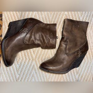 Frye wedge booties
